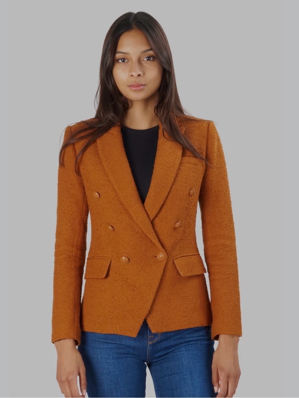 L'Agence Kenzie Textured Double Breasted Blazer NWT